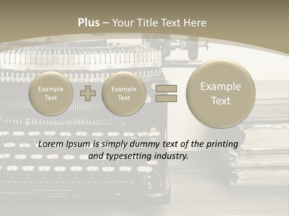 A Typewriter And Books On A Table Powerpoint Template PowerPoint Template