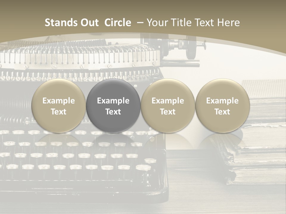 A Typewriter And Books On A Table Powerpoint Template PowerPoint Template
