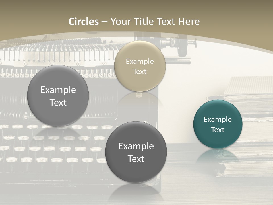 A Typewriter And Books On A Table Powerpoint Template PowerPoint Template