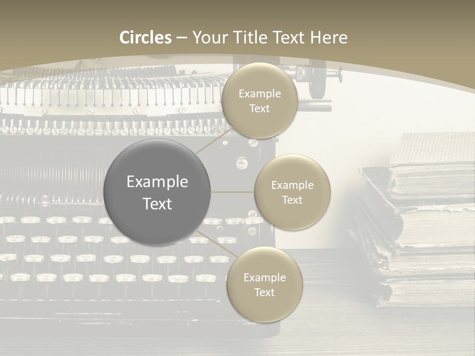 A Typewriter And Books On A Table Powerpoint Template PowerPoint Template