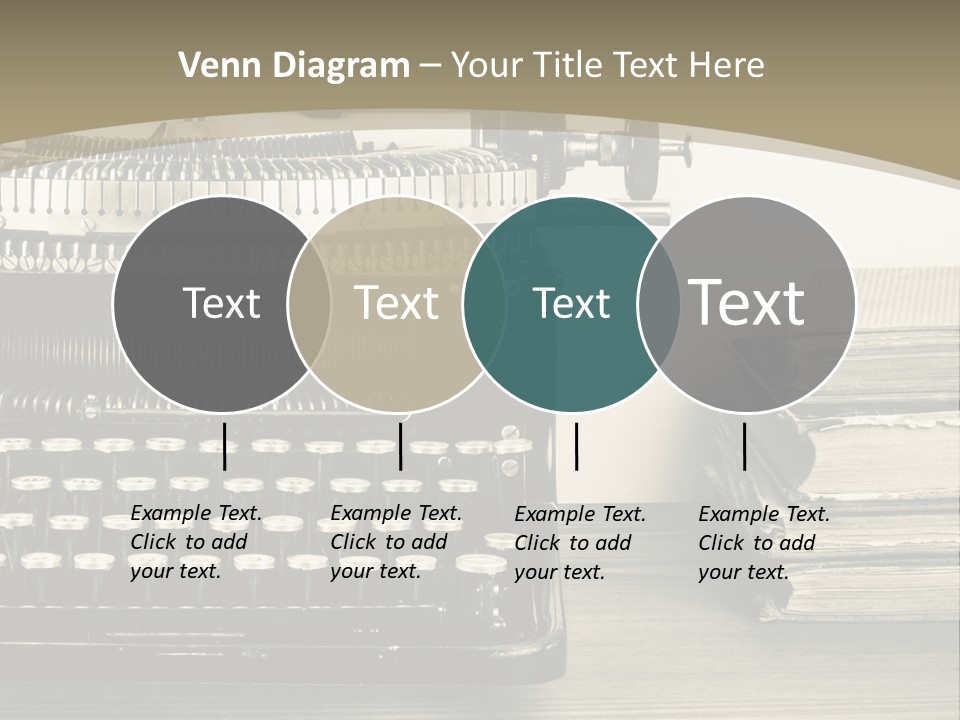 A Typewriter And Books On A Table Powerpoint Template PowerPoint Template