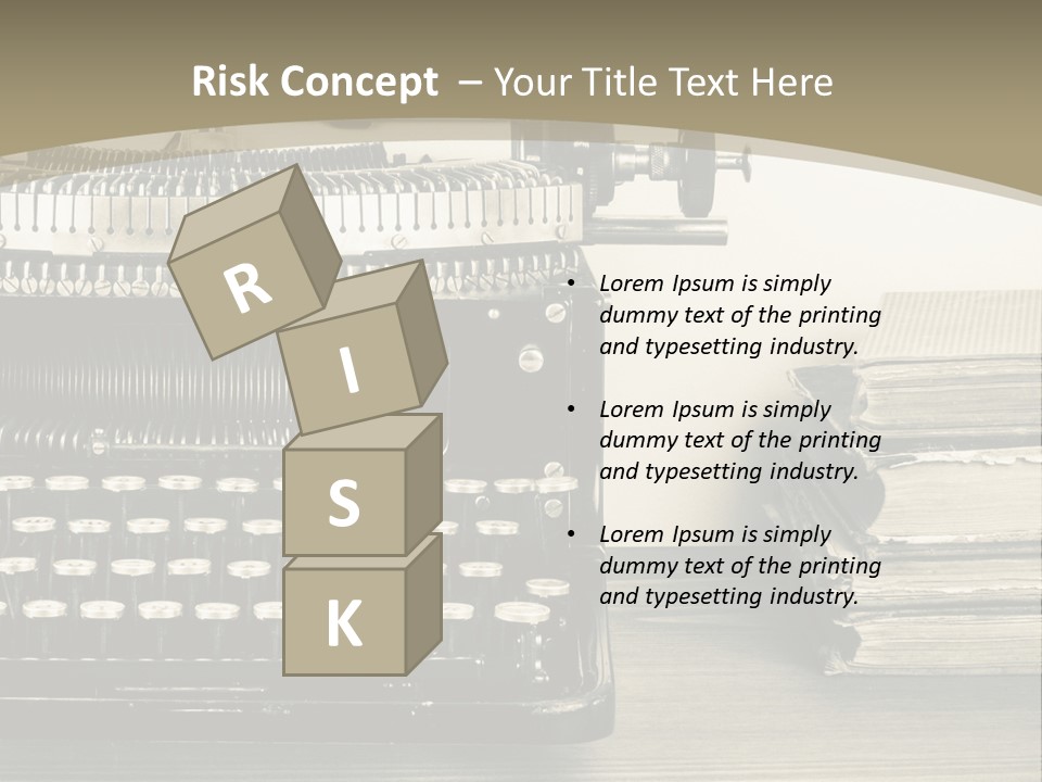 A Typewriter And Books On A Table Powerpoint Template PowerPoint Template