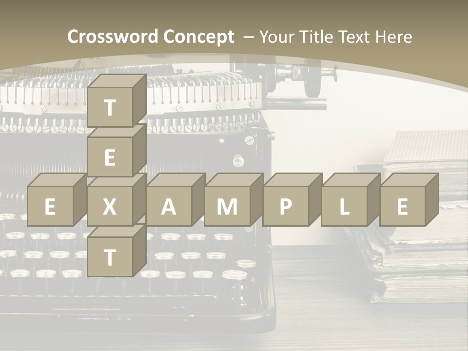 A Typewriter And Books On A Table Powerpoint Template PowerPoint Template