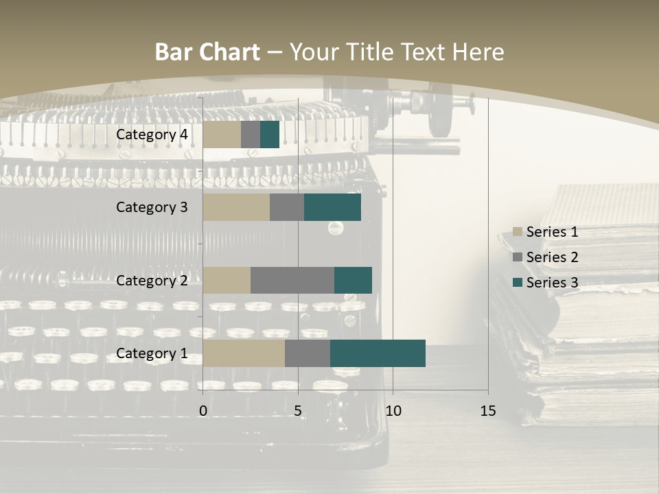 A Typewriter And Books On A Table Powerpoint Template PowerPoint Template