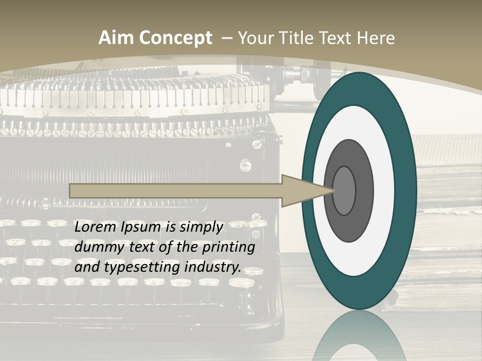 A Typewriter And Books On A Table Powerpoint Template PowerPoint Template