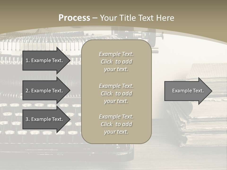 A Typewriter And Books On A Table Powerpoint Template PowerPoint Template