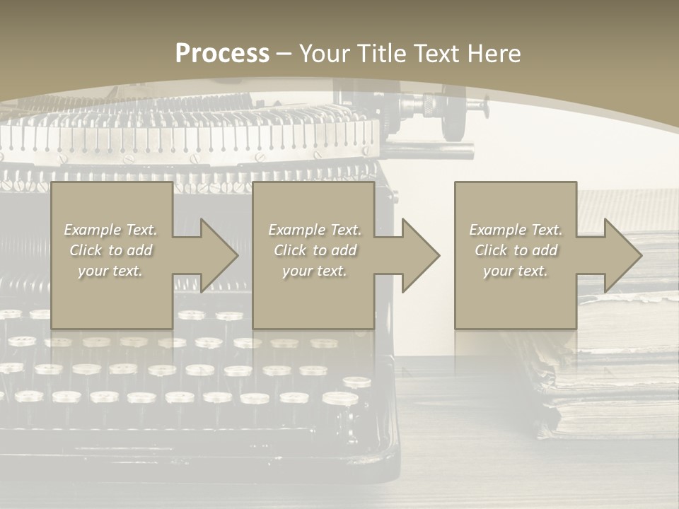 A Typewriter And Books On A Table Powerpoint Template PowerPoint Template