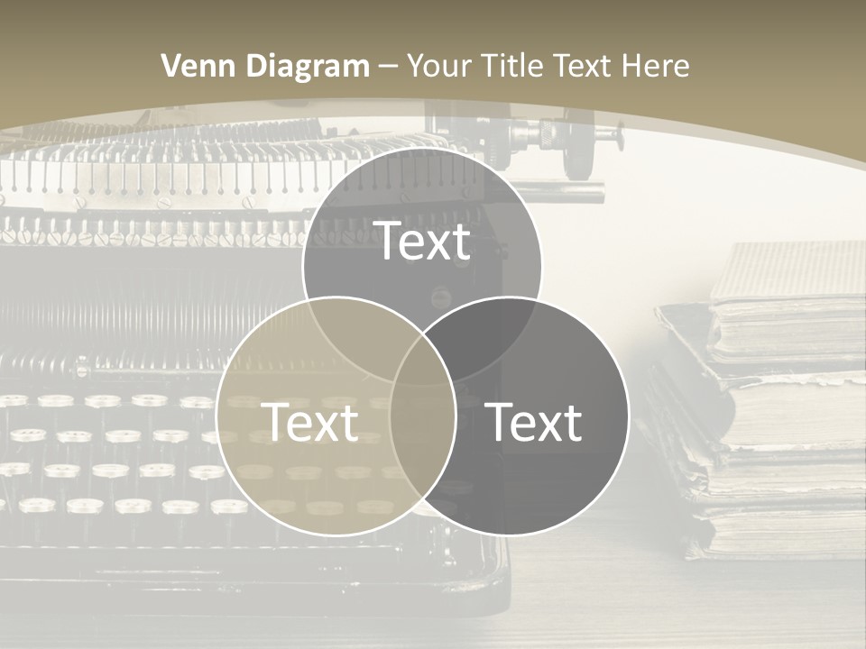 A Typewriter And Books On A Table Powerpoint Template PowerPoint Template