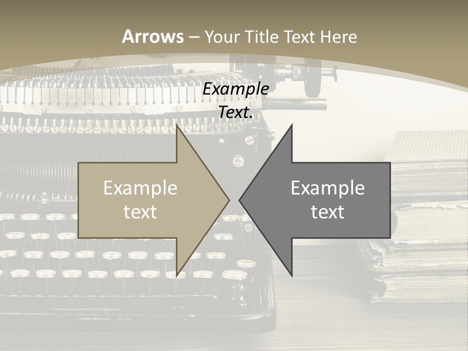 A Typewriter And Books On A Table Powerpoint Template PowerPoint Template