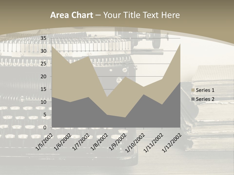 A Typewriter And Books On A Table Powerpoint Template PowerPoint Template