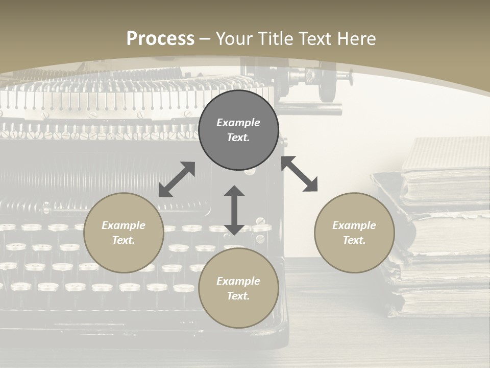 A Typewriter And Books On A Table Powerpoint Template PowerPoint Template