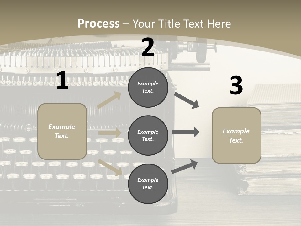 A Typewriter And Books On A Table Powerpoint Template PowerPoint Template
