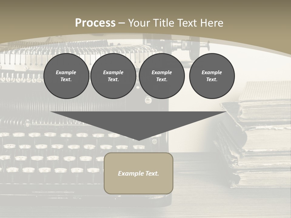 A Typewriter And Books On A Table Powerpoint Template PowerPoint Template