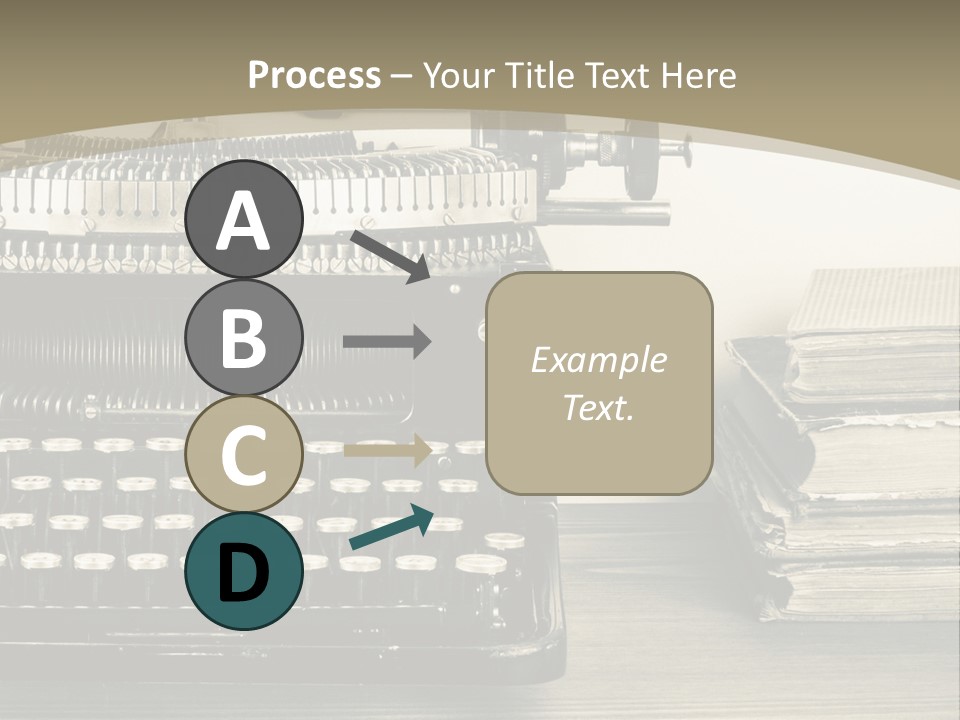 A Typewriter And Books On A Table Powerpoint Template PowerPoint Template