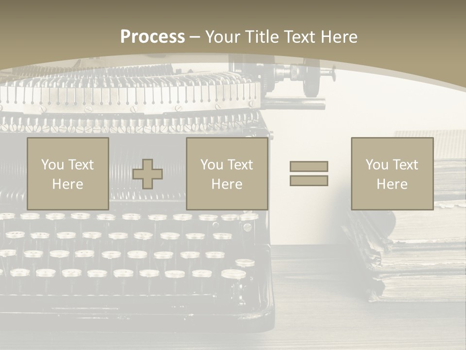 A Typewriter And Books On A Table Powerpoint Template PowerPoint Template