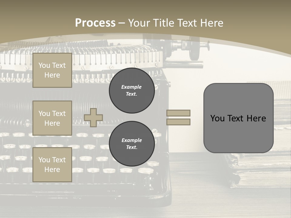 A Typewriter And Books On A Table Powerpoint Template PowerPoint Template