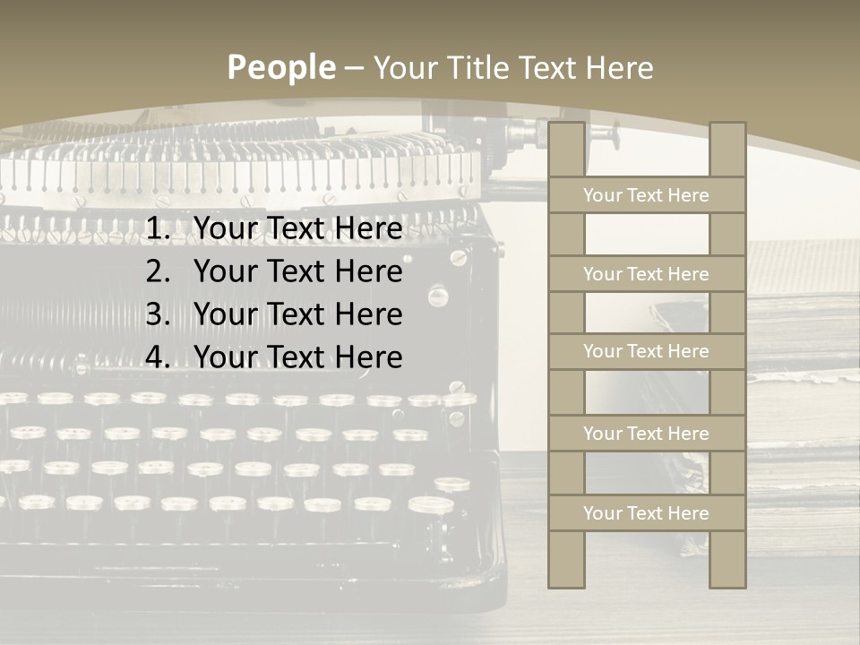 A Typewriter And Books On A Table Powerpoint Template PowerPoint Template