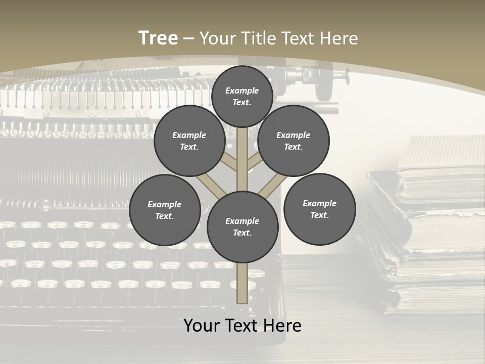 A Typewriter And Books On A Table Powerpoint Template PowerPoint Template