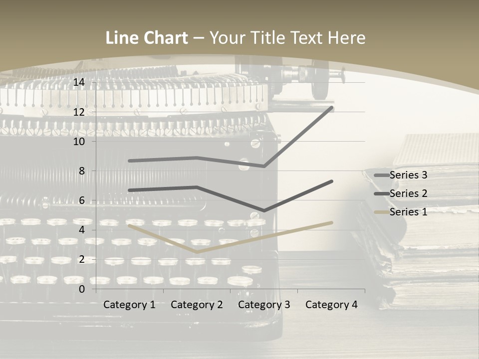 A Typewriter And Books On A Table Powerpoint Template PowerPoint Template