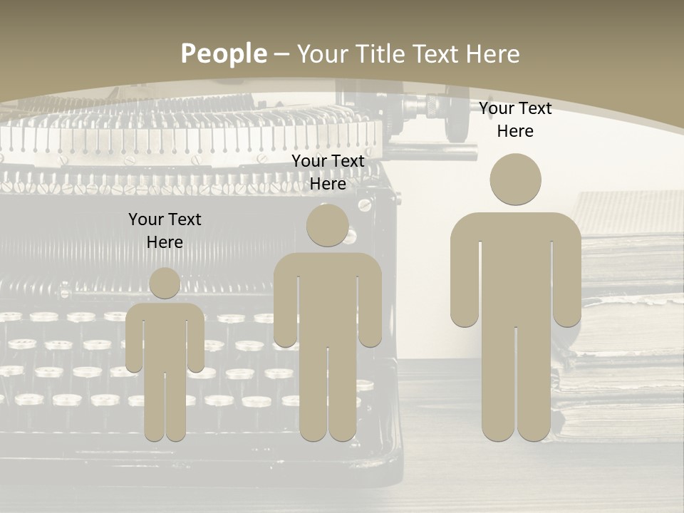 A Typewriter And Books On A Table Powerpoint Template PowerPoint Template