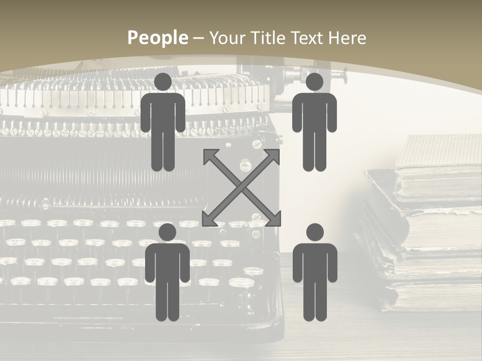 A Typewriter And Books On A Table Powerpoint Template PowerPoint Template