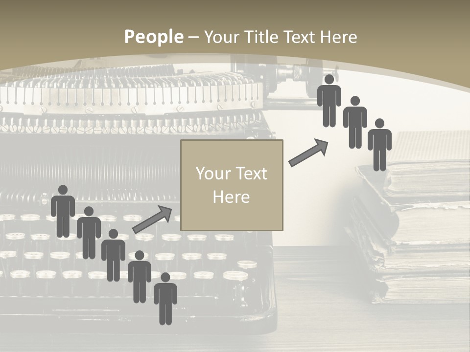 A Typewriter And Books On A Table Powerpoint Template PowerPoint Template