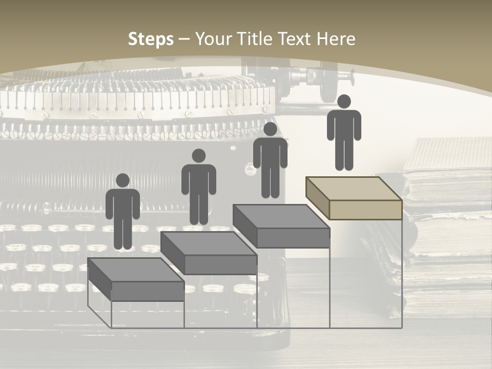 A Typewriter And Books On A Table Powerpoint Template PowerPoint Template