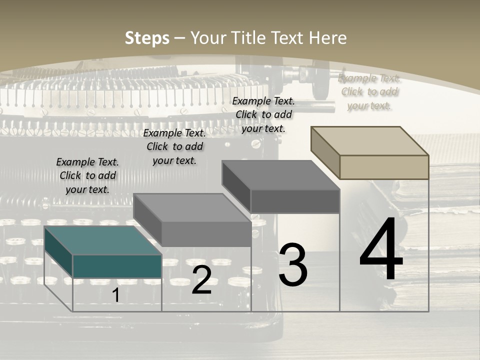 A Typewriter And Books On A Table Powerpoint Template PowerPoint Template