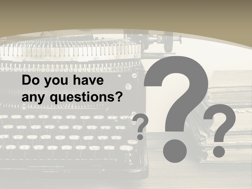 A Typewriter And Books On A Table Powerpoint Template PowerPoint Template