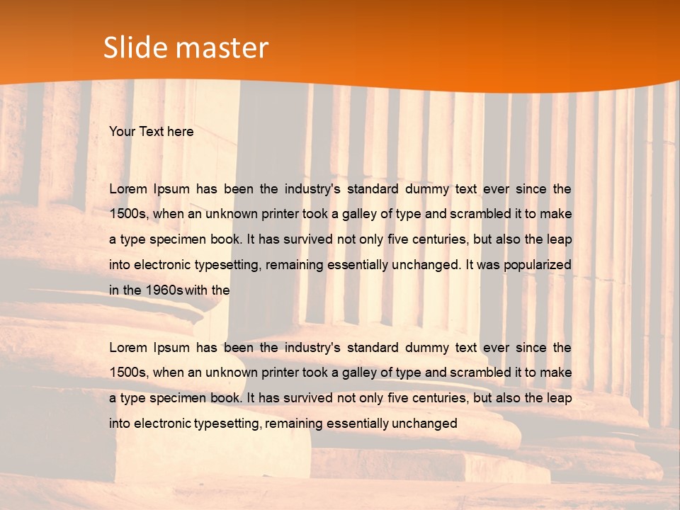 A Row Of Columns In Front Of A Building PowerPoint Template