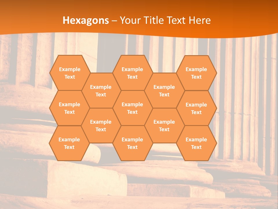 A Row Of Columns In Front Of A Building PowerPoint Template