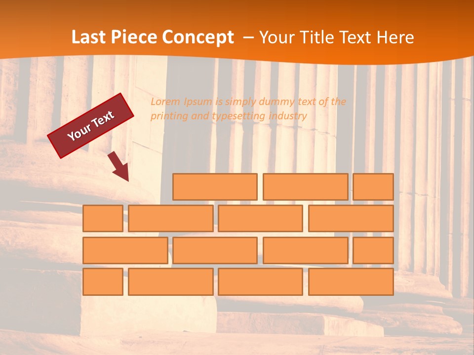 A Row Of Columns In Front Of A Building PowerPoint Template