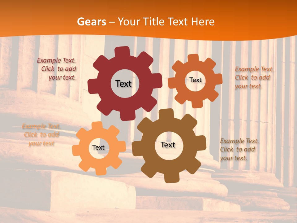 A Row Of Columns In Front Of A Building PowerPoint Template