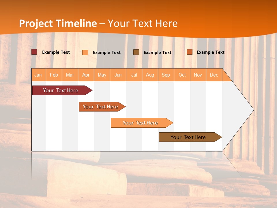 A Row Of Columns In Front Of A Building PowerPoint Template