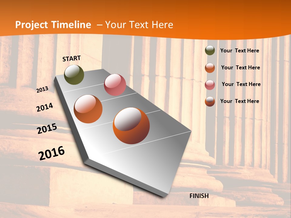 A Row Of Columns In Front Of A Building PowerPoint Template