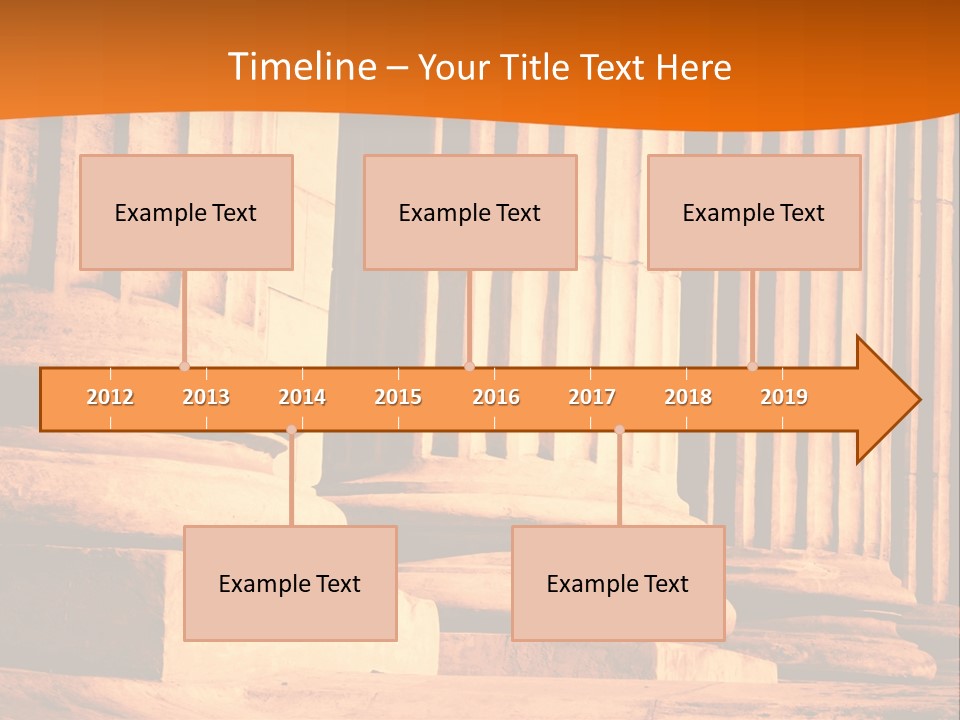 A Row Of Columns In Front Of A Building PowerPoint Template
