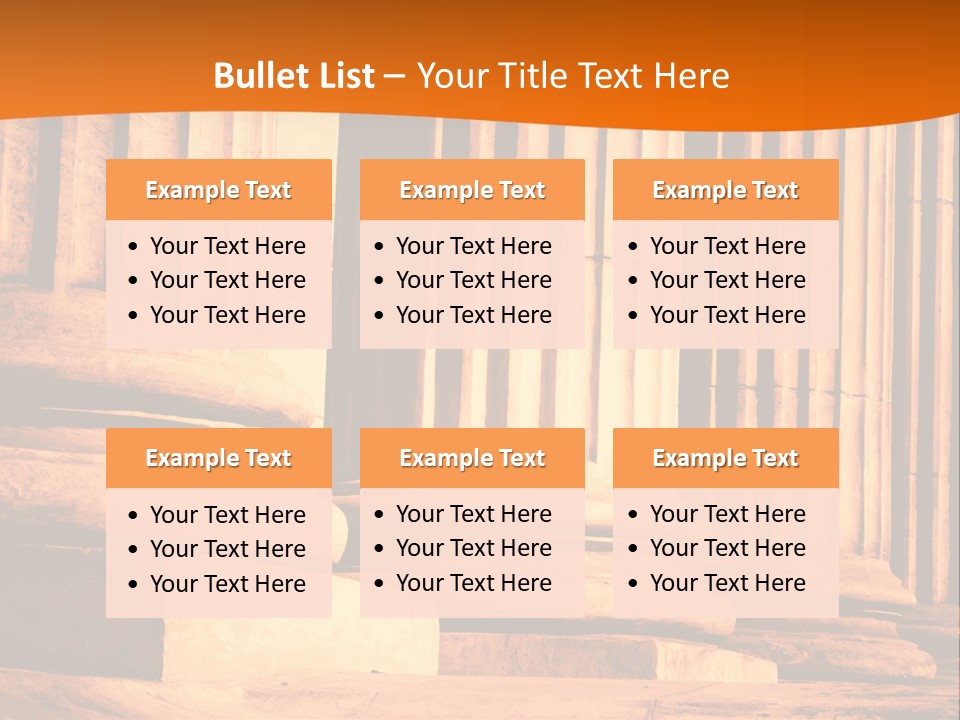 A Row Of Columns In Front Of A Building PowerPoint Template