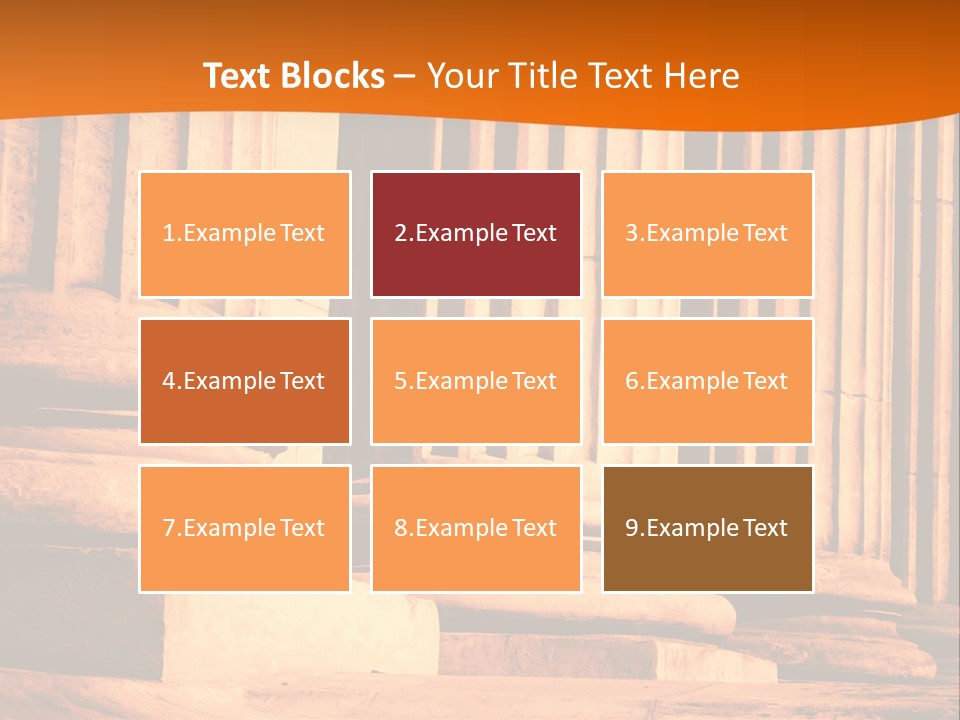 A Row Of Columns In Front Of A Building PowerPoint Template