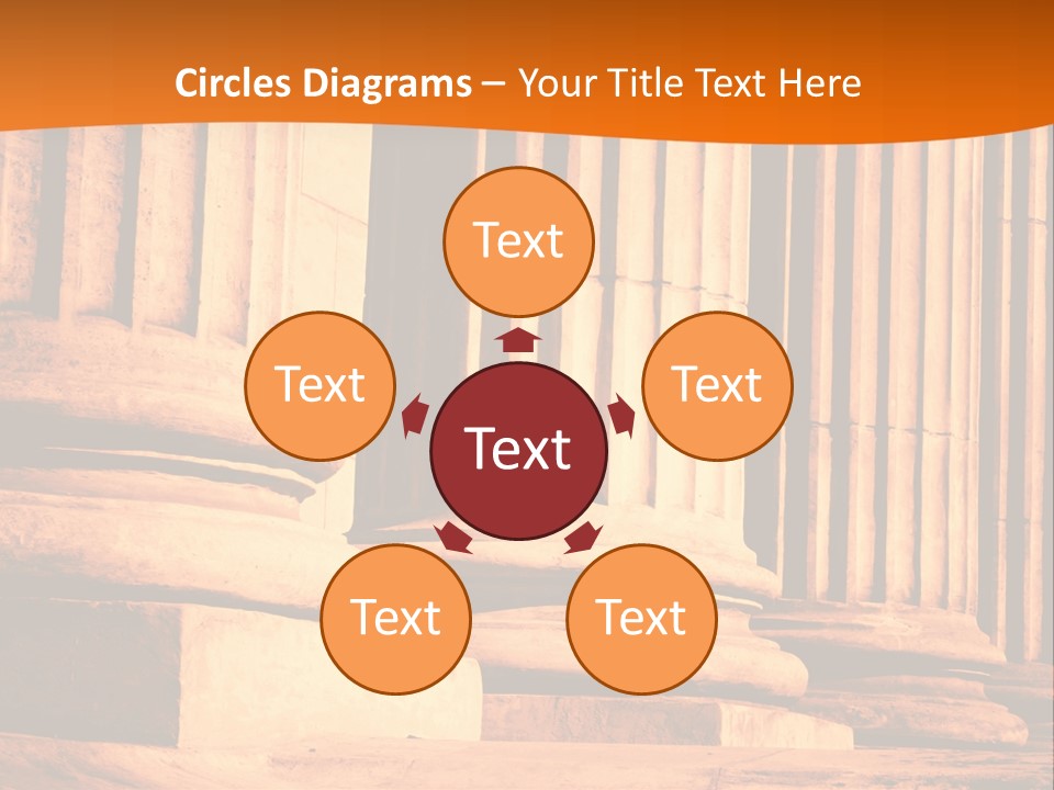 A Row Of Columns In Front Of A Building PowerPoint Template