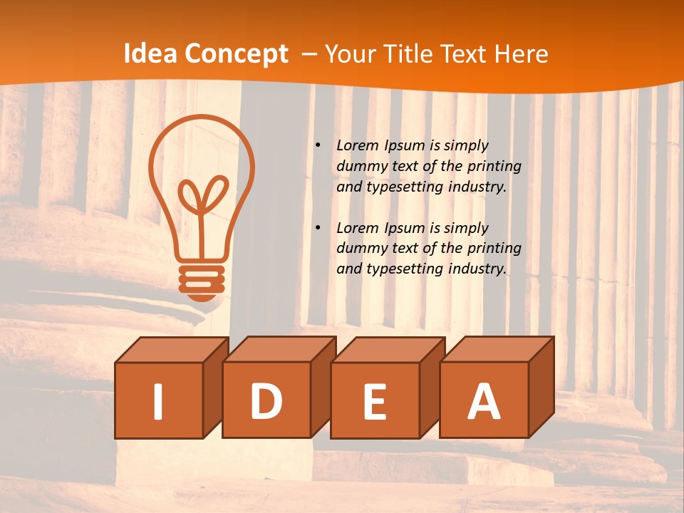 A Row Of Columns In Front Of A Building PowerPoint Template