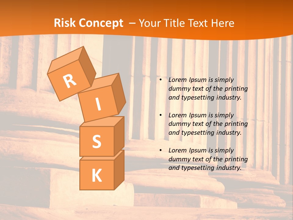 A Row Of Columns In Front Of A Building PowerPoint Template