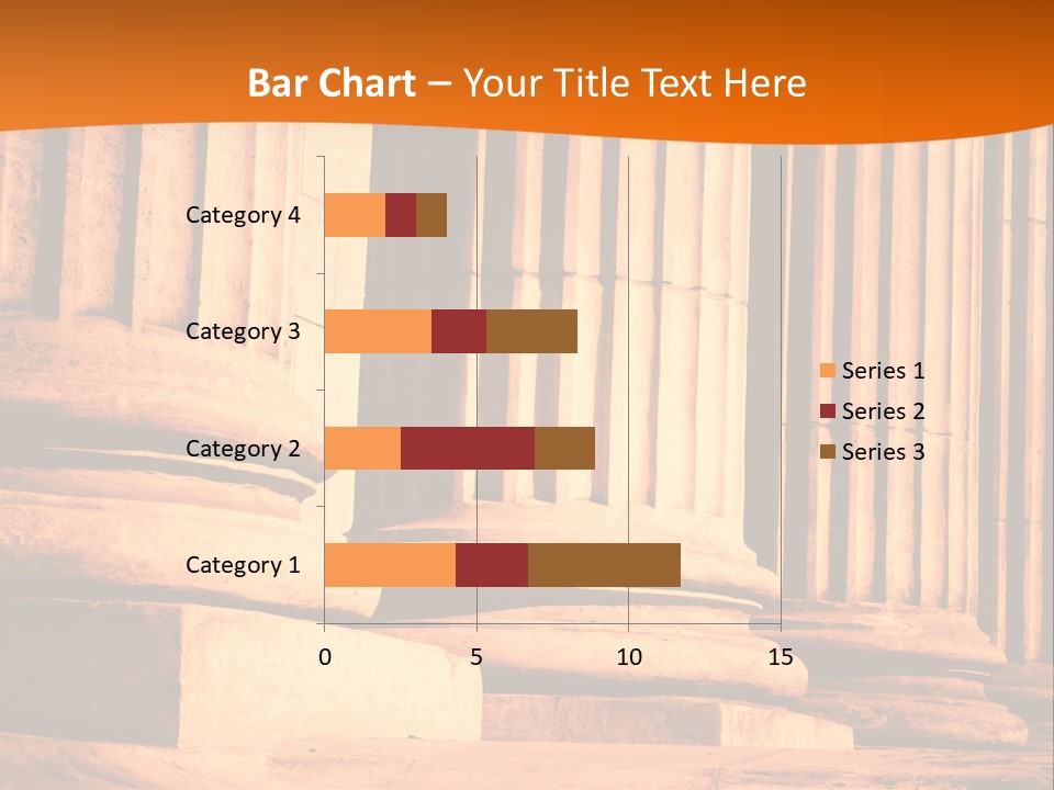 A Row Of Columns In Front Of A Building PowerPoint Template