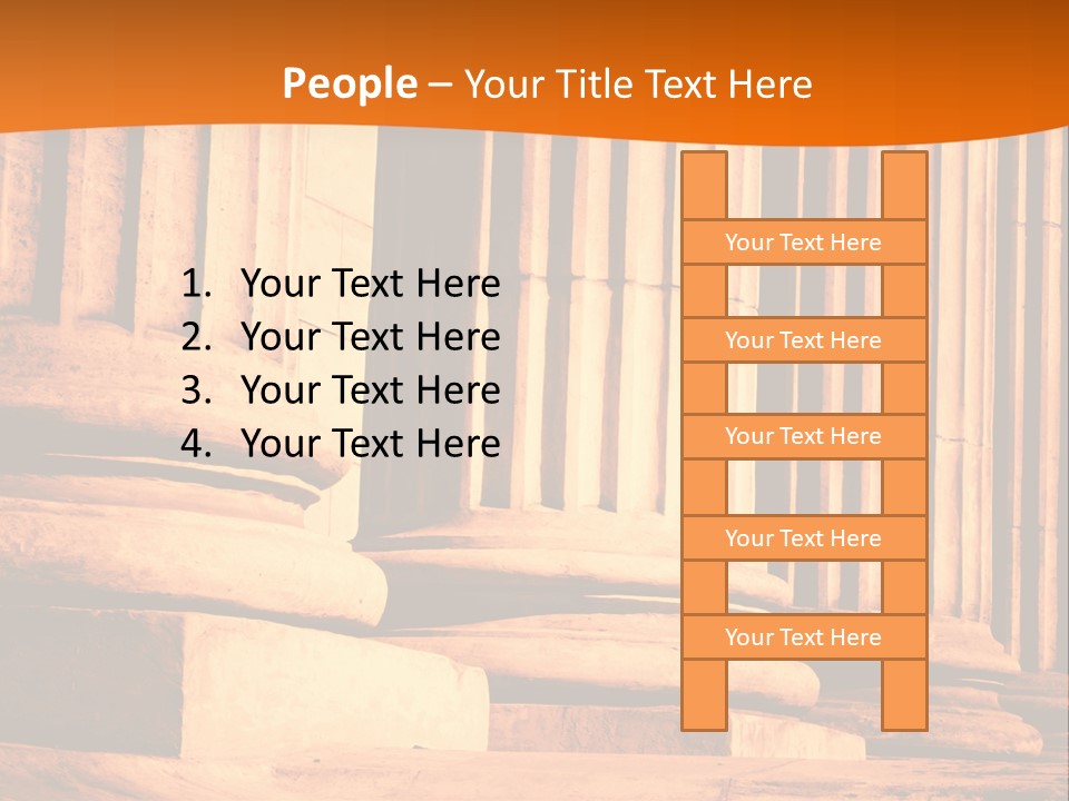 A Row Of Columns In Front Of A Building PowerPoint Template