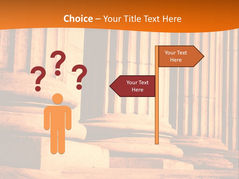 A Row Of Columns In Front Of A Building PowerPoint Template