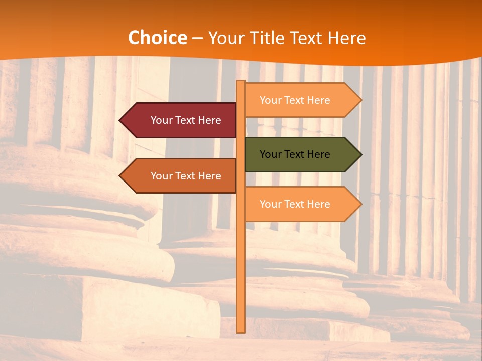 A Row Of Columns In Front Of A Building PowerPoint Template