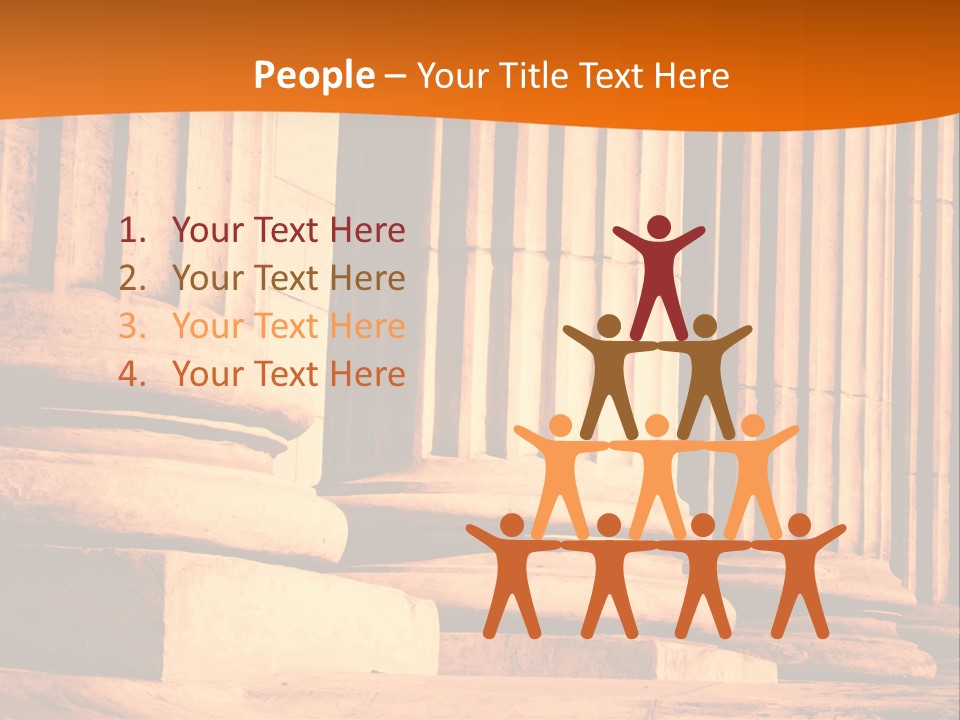 A Row Of Columns In Front Of A Building PowerPoint Template