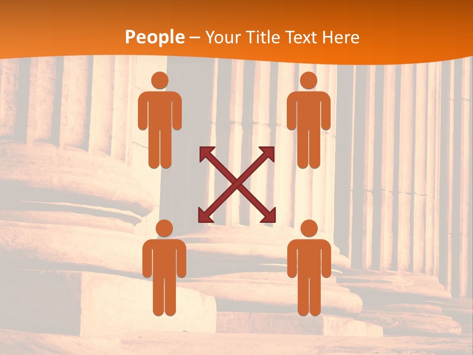A Row Of Columns In Front Of A Building PowerPoint Template