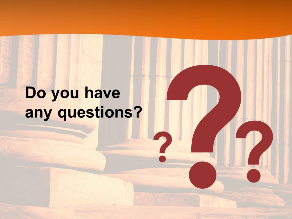 A Row Of Columns In Front Of A Building PowerPoint Template