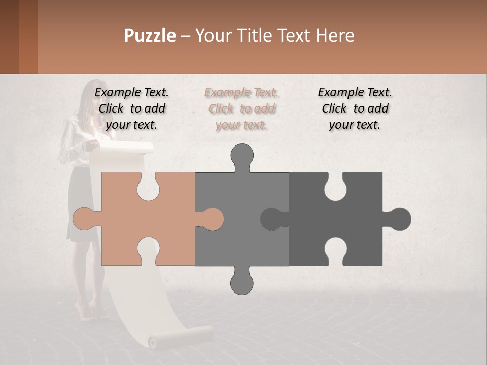 A Woman Standing Behind A Podium With Her Arms Folded PowerPoint Template