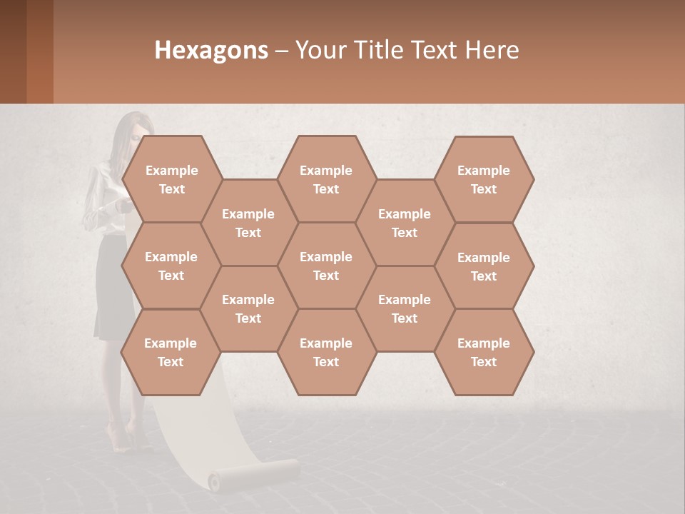 A Woman Standing Behind A Podium With Her Arms Folded PowerPoint Template